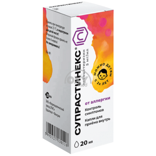 product-Suprastinex 5 mg/ml 20 ml og'iz orqali yuborish uchun tomchilar